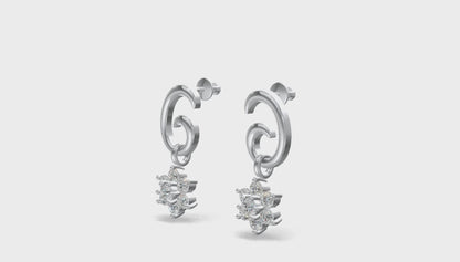 Celestia Swirl Floral Earrings Gold