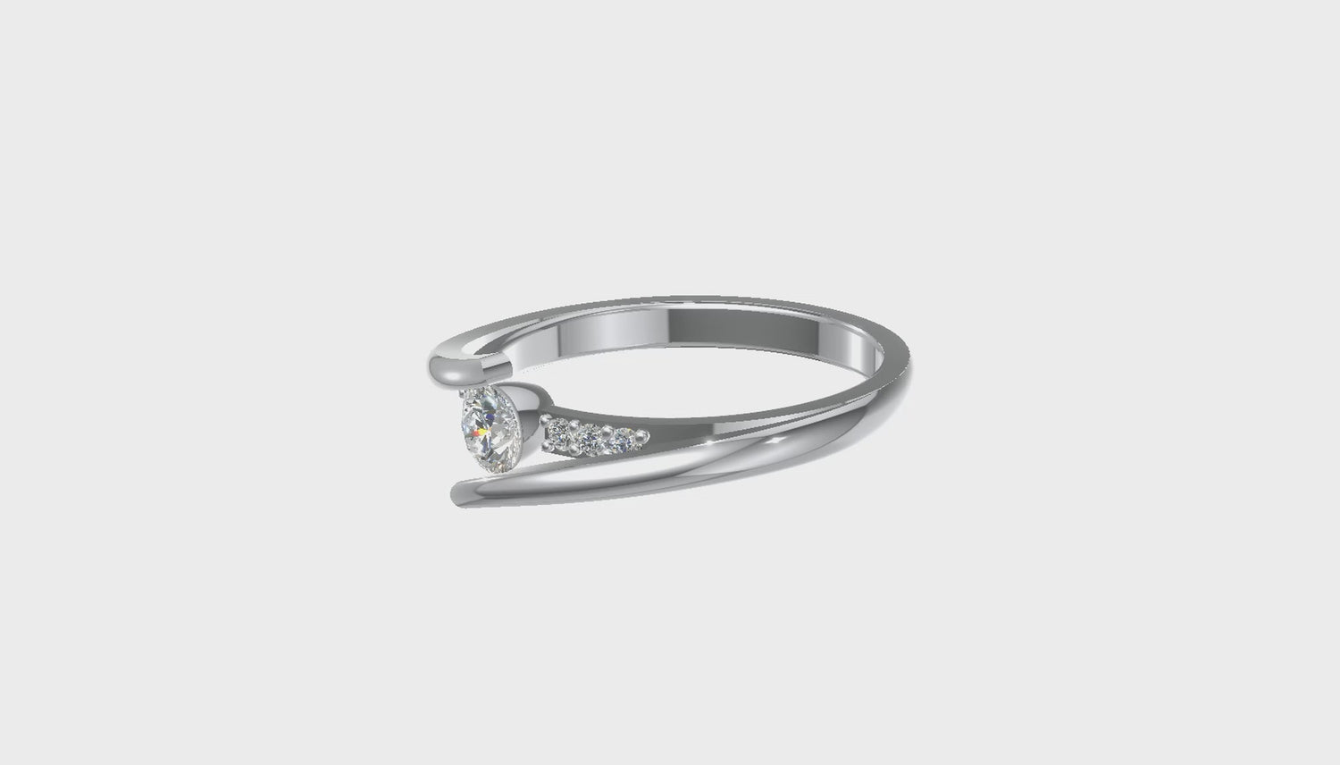 Aurora Twist Diamond Ring Silver