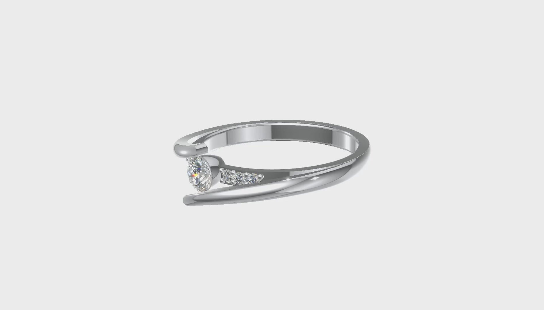 Aurora Twist Diamond Ring Silver