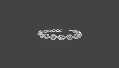 HexaBloom Sapphire Diamond Bracelet Silver
