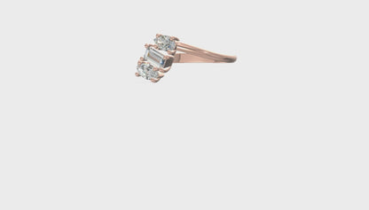 Trinity Charm Gemstone Ring Gold