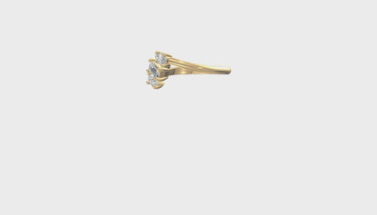 Trinity Charm Gemstone Ring Gold