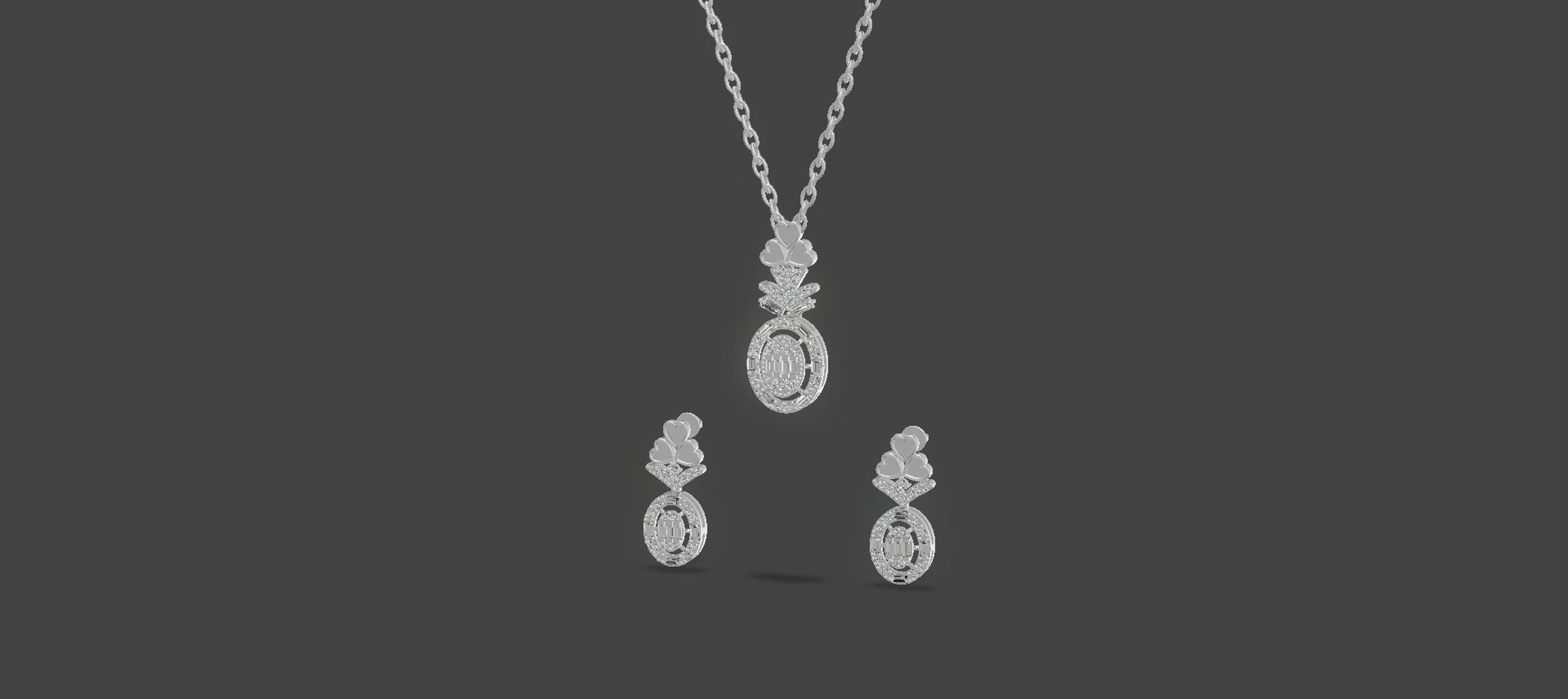 Pavé Rose Gold Pendant Set
