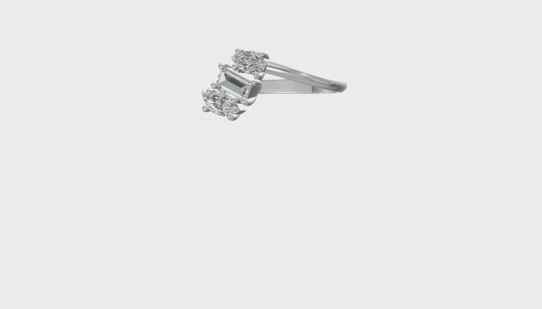 Trinity Charm Gemstone Ring Gold
