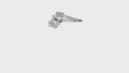 Trinity Charm Gemstone Ring Gold