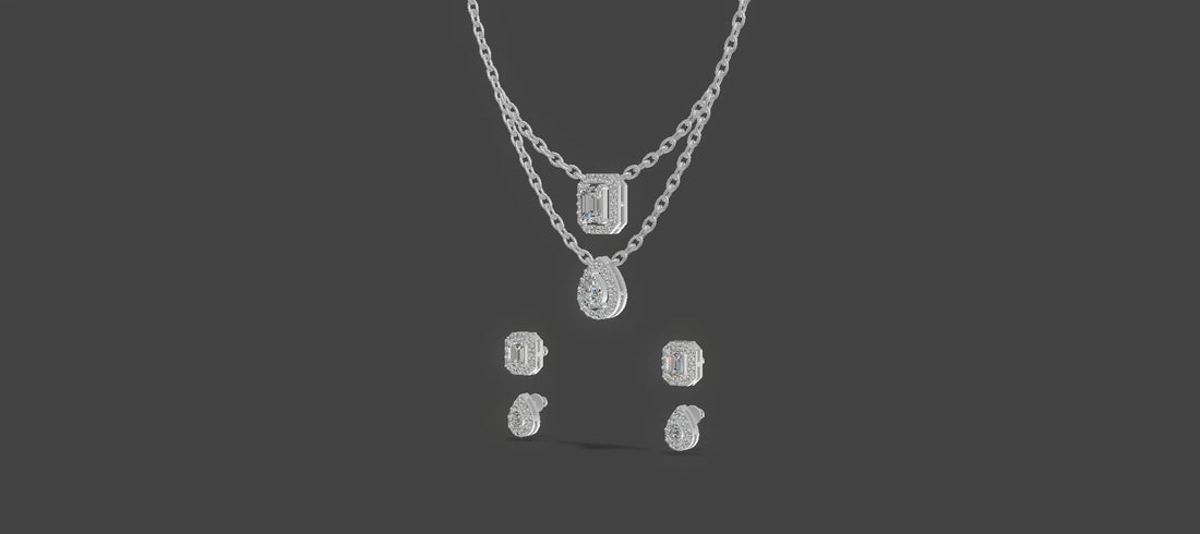 Regalia Dusk Double Layer Diamond Chain Set Silver