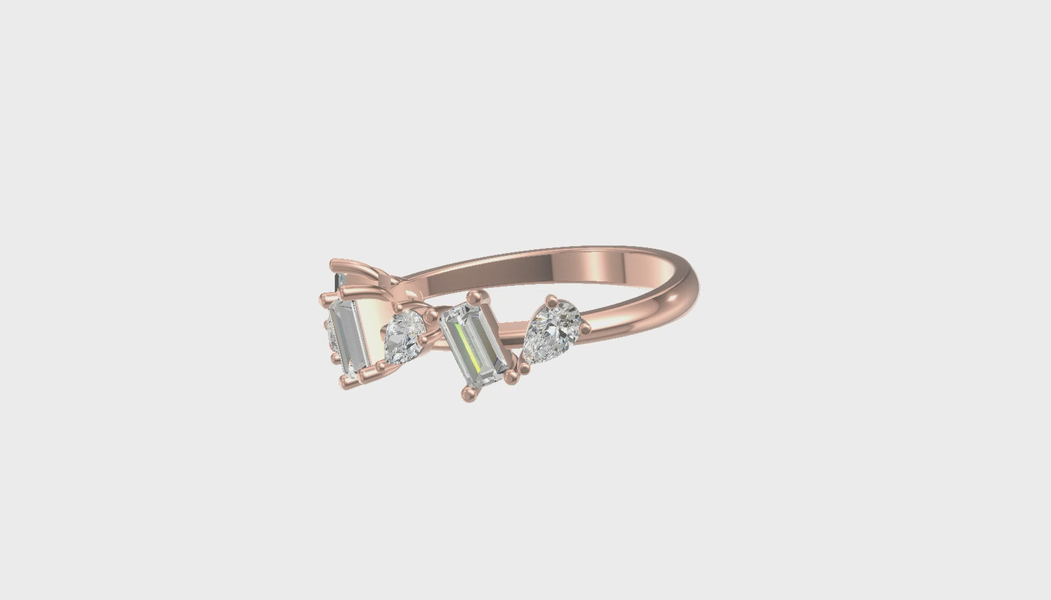 Celestia Dual-Cut Diamond Ring Gold