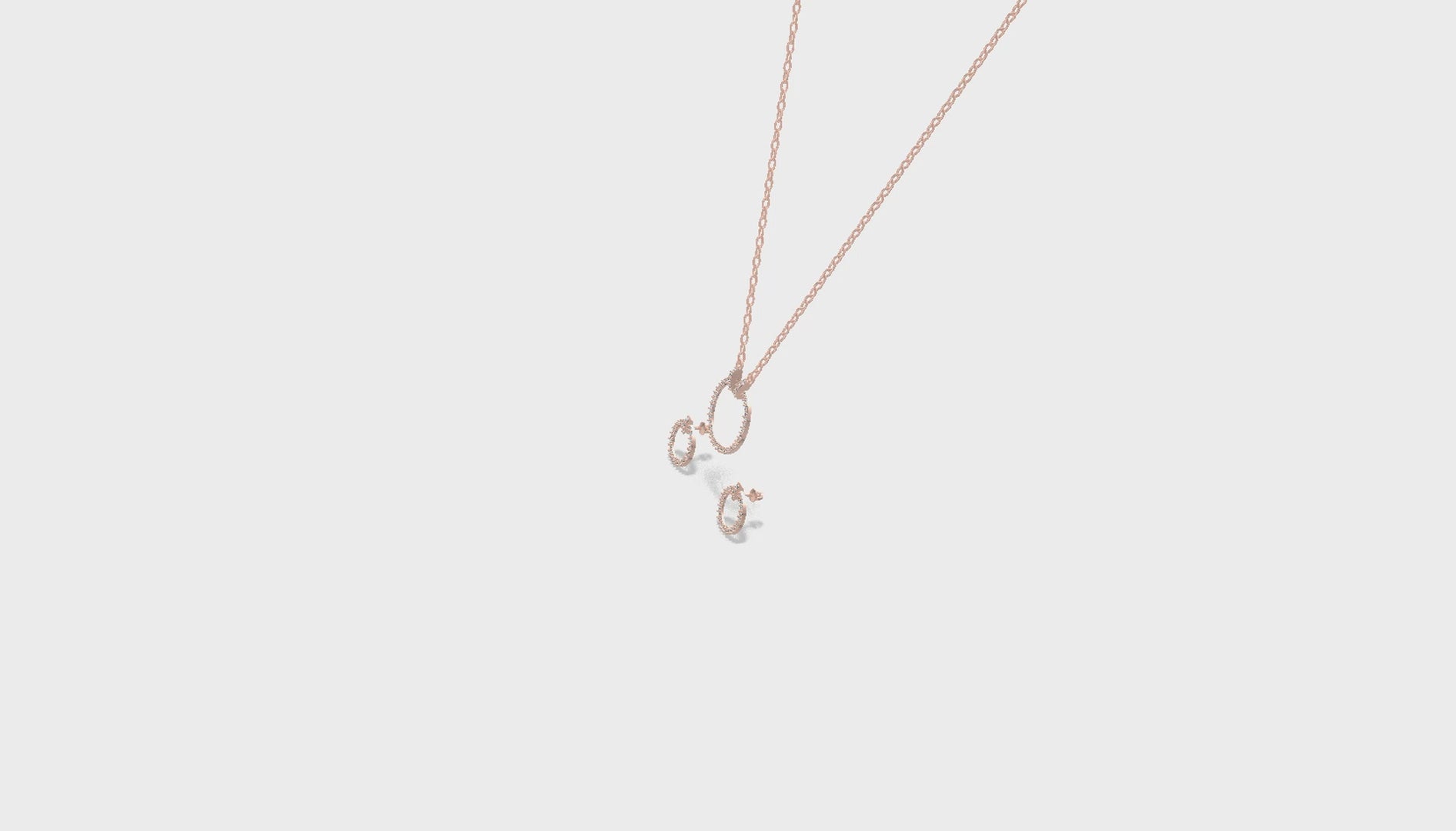 Radiant Halo Circle Trio Chain Set Gold